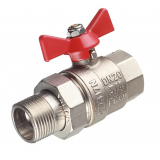 Кран шаровой латунный Valtec Base 3/4 ВР х 3/4 НР ручка бабочка, с полусгоном (VT.227.N.05)