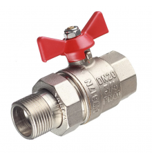 Кран шаровой латунный Valtec Base 3/4 ВР х 3/4 НР ручка бабочка, с полусгоном (VT.227.N.05)