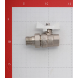 Кран шаровой латунный Valtec Base 3/4 ВР х 3/4 НР бабочка белая с полусгоном (VT.227.NW.05)