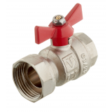 Кран шаровой латунный Valtec 3/4 х 1 ВР ручка бабочка, с накидной гайкой (VT.241.N.0506)