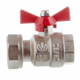 Кран шаровой латунный Valtec 3/4 х 1 ВР ручка бабочка, с накидной гайкой (VT.241.N.0506)