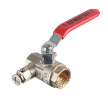 Кран шаровой латунный Valtec Base 3/4 х 3/4 ВР ручка рычаг, с дренажом (VT.245.N.05)