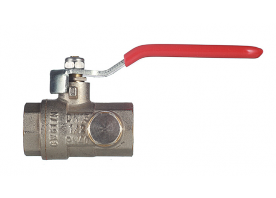 Кран шаровой латунный Valtec Base 3/4 х 3/4 ВР ручка рычаг, с дренажом (VT.245.N.05)