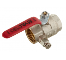 Кран шаровой латунный Valtec Base 1 х 1 ВР ручка рычаг, с дренажом (VT.245.N.05)