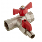 Кран шаровой латунный Valtec 1/2 х 1/2 ВР ручка бабочка, с обратным клапаном (VT.248.N.04)