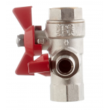 Кран шаровой латунный Valtec 1/2 х 1/2 ВР ручка бабочка, с обратным клапаном (VT.248.N.04)