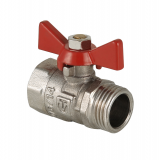 Кран шаровой латунный Valtec Compact 3/4 ВР x 3/4 НР ручка бабочка VT.093.N.05