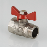 Кран шаровой латунный Valtec Compact 3/4 ВР x 3/4 НР ручка бабочка VT.093.N.05