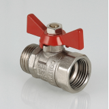 Кран шаровой латунный Valtec Compact 3/4 ВР x 3/4 НР ручка бабочка VT.093.N.05
