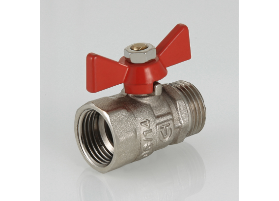 Кран шаровой латунный Valtec Compact 3/4 ВР x 3/4 НР ручка бабочка VT.093.N.05