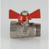 Кран шаровой латунный Valtec Compact 3/4 ВР x 3/4 НР ручка бабочка VT.093.N.05