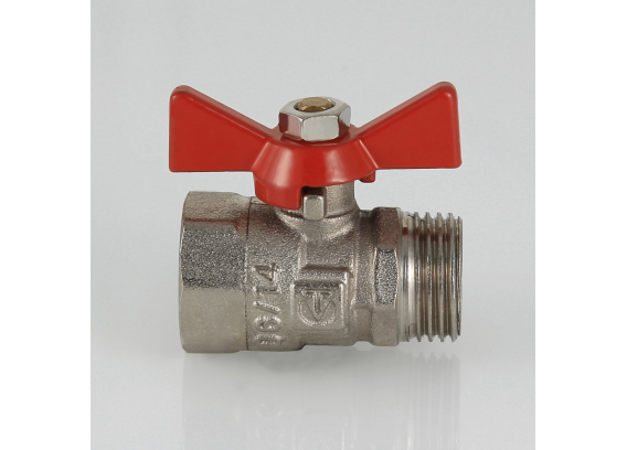 Кран шаровой латунный Valtec Compact 3/4 ВР x 3/4 НР ручка бабочка VT.093.N.05