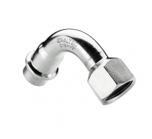 Отвод пресс Valtec 15 мм х 1/2 ВР 90° из нержавеющей стали VTi.956.I.001504