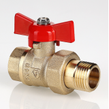 Кран шаровой латунный Valtec Стандарт 3/4 ВР x 3/4 НР ручка бабочка, с полусгоном VT.127.GN.05