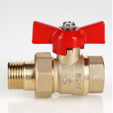 Кран шаровой латунный Valtec Стандарт 3/4 ВР x 3/4 НР ручка бабочка, с полусгоном VT.127.GN.05