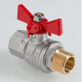 Кран шаровой латунный Valtec ГОСТ 1/2 ВР x 1/2 НР ручка бабочка VT.418.N.04