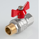 Кран шаровой латунный Valtec ГОСТ 1/2 ВР x 1/2 НР ручка бабочка VT.418.N.04