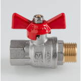 Кран шаровой латунный Valtec ГОСТ 1/2 ВР x 1/2 НР ручка бабочка VT.418.N.04