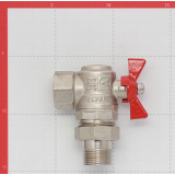Кран шаровой латунный Valtec Base 3/4 ВР х 3/4 НР ручка бабочка, угловой, с накидной гайкой VT.228.N.05