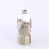 Кран шаровой латунный Valtec Base 3/4 ВР х 3/4 НР ручка бабочка, угловой, с полусгоном и доп. уплотнением VT.228.NRW.05
