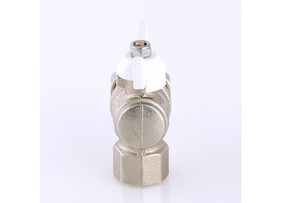 Кран шаровой латунный Valtec Base 3/4 ВР х 3/4 НР ручка бабочка, угловой, с полусгоном и доп. уплотнением VT.228.NRW.05