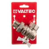 Кран шаровой латунный Valtec Base 3/4 ВР х 3/4 НР ручка бабочка, угловой, с полусгоном, белый VT.228.NW.05