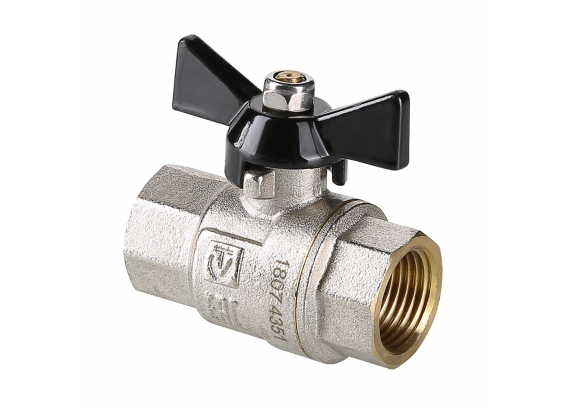 Кран шаровой латунный Valtec Perfect 3/4 ВР ручка бабочка VT.317.N.05