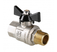 Кран шаровой латунный Valtec Perfect 1 ВР x 1 НР ручка бабочка VT.318.N.06