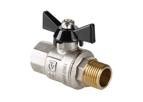 Кран шаровой латунный Valtec Perfect 3/4 ВР x 3/4 НР ручка бабочка VT.318.N.05