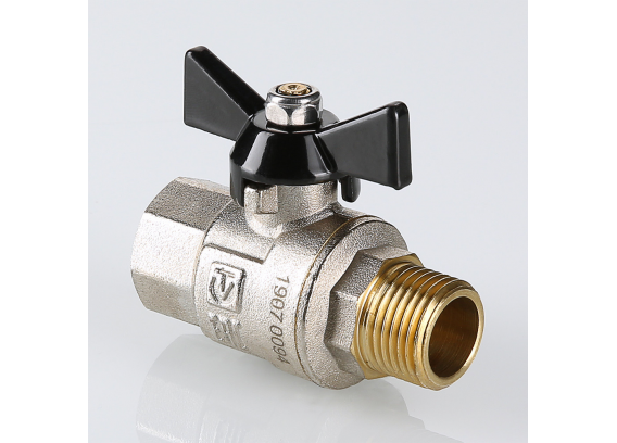 Кран шаровой латунный Valtec Perfect 3/4 ВР x 3/4 НР ручка бабочка VT.318.N.05