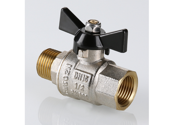 Кран шаровой латунный Valtec Perfect 3/4 ВР x 3/4 НР ручка бабочка VT.318.N.05
