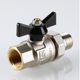 Кран шаровой латунный Valtec Perfect 3/4 ВР x 3/4 НР ручка бабочка, с полусгоном VT.327.N.05
