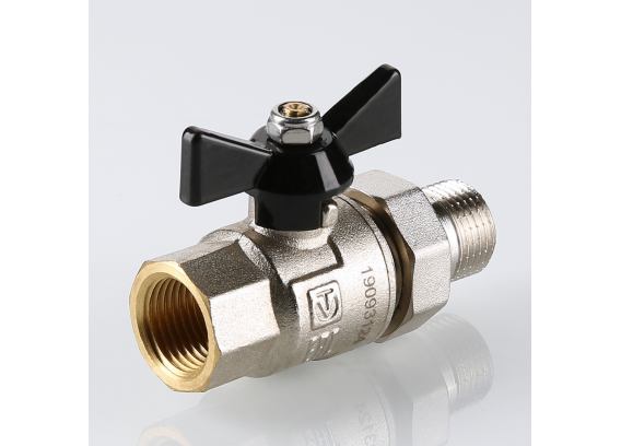Кран шаровой латунный Valtec Perfect 3/4 ВР x 3/4 НР ручка бабочка, с полусгоном VT.327.N.05