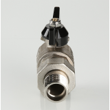 Кран шаровой латунный Valtec Perfect 1/2 ВР x 1/2 НР ручка бабочка, с полусгоном, угловой VT.328.N.04