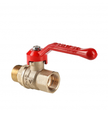 Кран шаровой латунный Valtec Стандарт 1/2 ВР x 1/2 НР ручка рычаг VT.121.GN.04