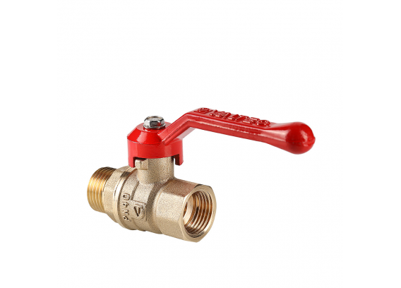 Кран шаровой латунный Valtec Стандарт 1/2 ВР x 1/2 НР ручка рычаг VT.121.GN.04