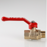 Кран шаровой латунный Valtec Стандарт 1/2 ВР x 1/2 НР ручка рычаг VT.121.GN.04