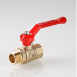 Кран шаровой латунный Valtec Стандарт 1/2 ВР x 1/2 НР ручка рычаг VT.121.GN.04