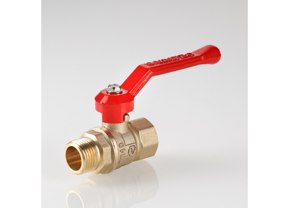 Кран шаровой латунный Valtec Стандарт 1/2 ВР x 1/2 НР ручка рычаг VT.121.GN.04