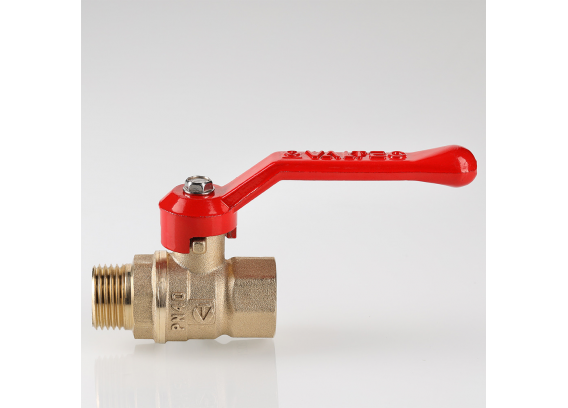 Кран шаровой латунный Valtec Стандарт 1/2 ВР x 1/2 НР ручка рычаг VT.121.GN.04