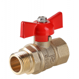 Кран шаровой латунный Valtec Стандарт 1/2 ВР x 1/2  НР ручка бабочка VT.123.GN.04