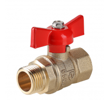 Кран шаровой латунный Valtec Стандарт 3/4 ВР x 3/4  НР ручка бабочка VT.123.GN.05