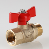 Кран шаровой латунный Valtec Стандарт 1/2 ВР x 1/2  НР ручка бабочка VT.123.GN.04