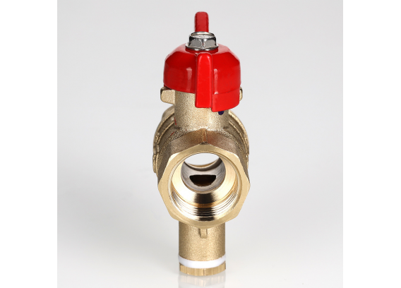 Кран шаровой латунный Valtec Стандарт 1/2 ВР x M10 ручка бабочка, для датчика температуры VT.128.GN.04
