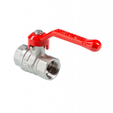 Кран шаровой латунный Valtec Стандарт 1/2 ВР ручка рычаг, никелированный VT.120.N.04