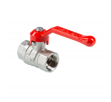 Кран шаровой латунный Valtec Стандарт 1/2 ВР ручка рычаг, никелированный VT.120.N.04