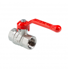 Кран шаровой латунный Valtec Стандарт 1/2 ВР ручка рычаг, никелированный VT.120.N.04