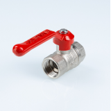 Кран шаровой латунный Valtec Стандарт 1/2 ВР ручка рычаг, никелированный VT.120.N.04