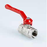 Кран шаровой латунный Valtec Стандарт 1/2 ВР ручка рычаг, никелированный VT.120.N.04