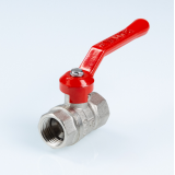 Кран шаровой латунный Valtec Стандарт 1/2 ВР ручка рычаг, никелированный VT.120.N.04